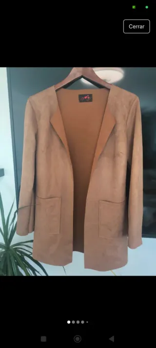 Chaqueta fina ante sintético mujer