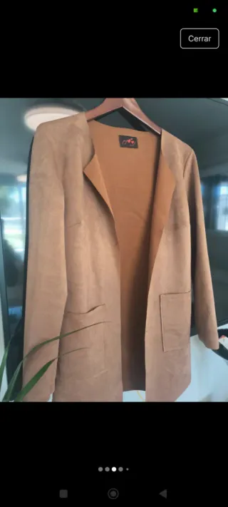 Chaqueta fina ante sintético mujer