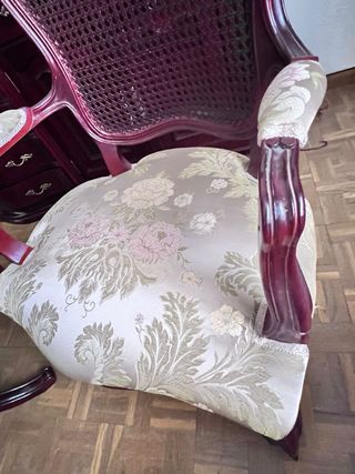 Set di 6 sedie in legno e rattan