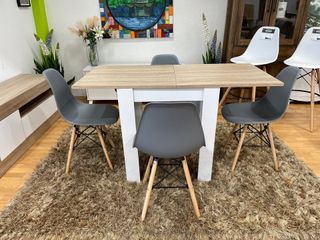 MESA AUXILIAR EXTENSIBLE + 4 SILLAS