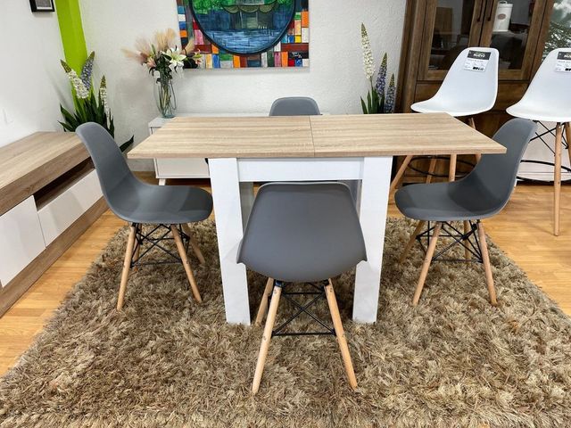 MESA AUXILIAR EXTENSIBLE + 4 SILLAS