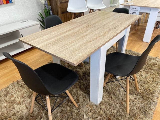 MESA AUXILIAR EXTENSIBLE + 4 SILLAS