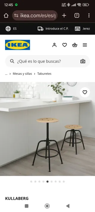 2 Taburetes KULLABERG IKEA Madera y Metal