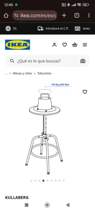 2 Taburetes KULLABERG IKEA Madera y Metal