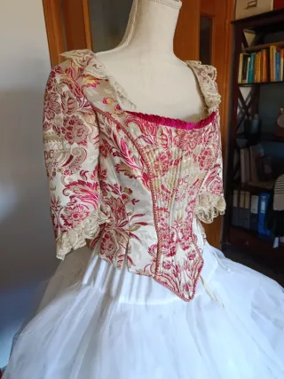 Corpiño Fallera Brocado Oro y Rosa