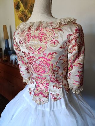 Corpiño Fallera Brocado Oro y Rosa