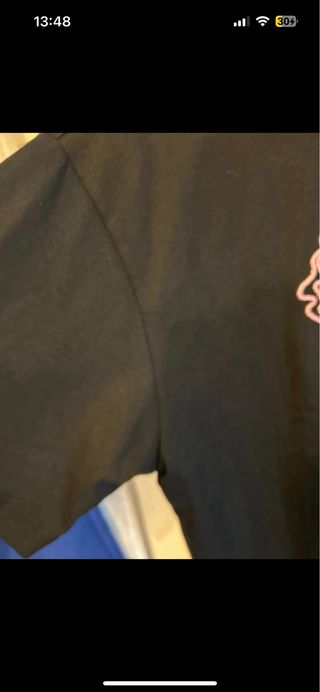 T-shirt nera Twin Set con stampa rosa