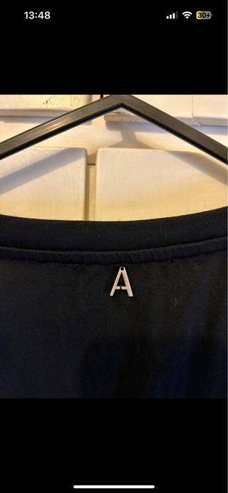 T-shirt nera Twin Set con stampa rosa