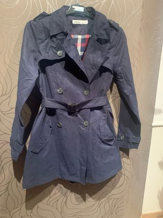 Gabardina tres cuartos azul marino 