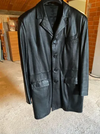 Cappotto Vera Pelle Uomo Taglia 52 Nero