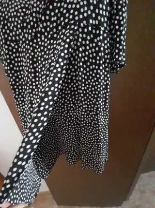 Vestido negro lunares blancos talla M