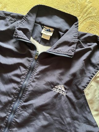 Chaqueta Adidas Vintage Talla XL Azul y Gris