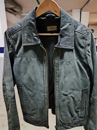 Chaqueta de cuero Jack & Jones Negro grisaceo