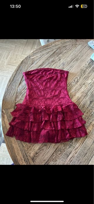 Vestitino SHEIN Ruffle Bordeaux