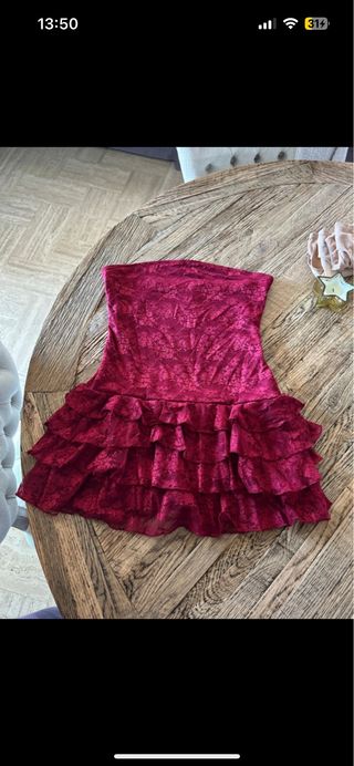 Vestitino SHEIN Ruffle Bordeaux