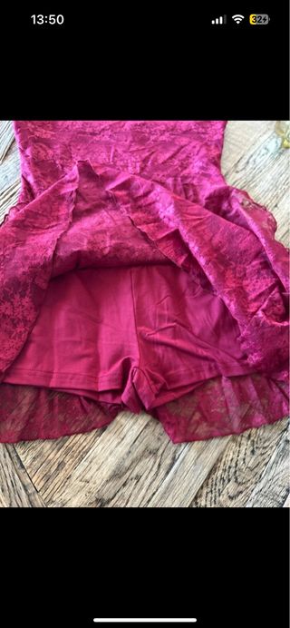 Vestitino SHEIN Ruffle Bordeaux