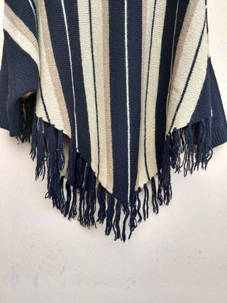 Maglione poncho vintage taglia L o XL nero e beige