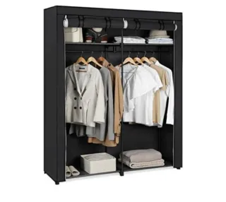 Armario de tela negro y beige