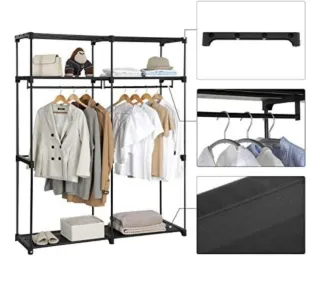 Armario de tela negro y beige