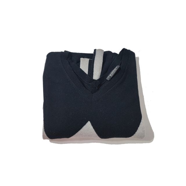 Twinset/ Jersey de rombos negro gris talla L.