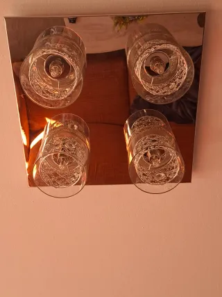 Lámpara de techo de cristal y metal
