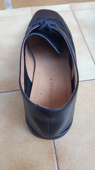 Zapatos Oxford Negros Mujer Talla 37.Piel.