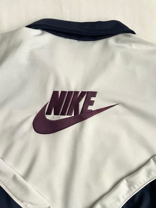 Chaqueta Nike Vintage Logo Grande Blanca y Azul S