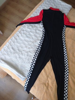 Mono Racing Shein Negro y Rojo 