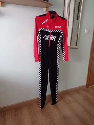 Mono Racing Shein Negro y Rojo 