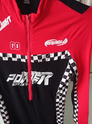 Mono Racing Shein Negro y Rojo 