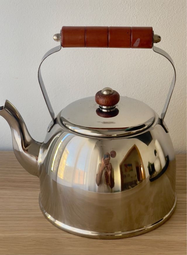 Pava Hervidor Mate Acero Inoxidable Madera