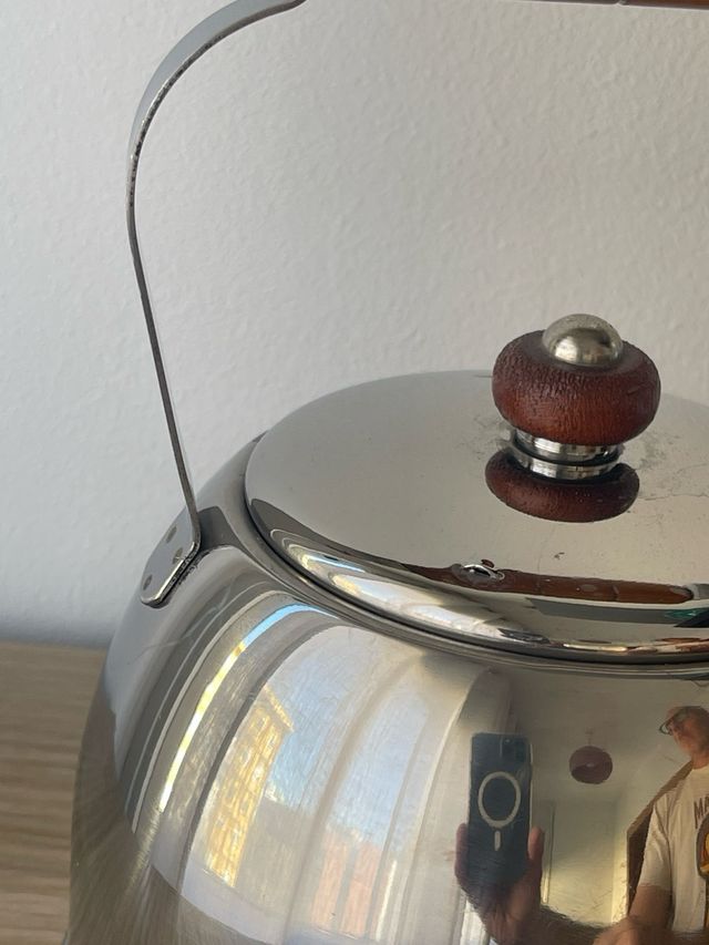 Pava Hervidor Mate Acero Inoxidable Madera