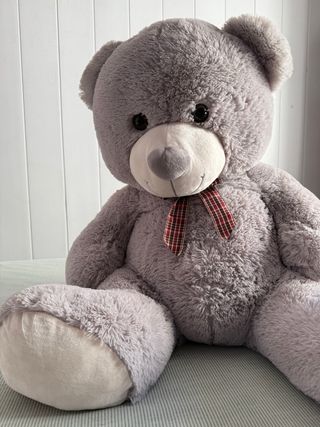Oso de peluche gris grande