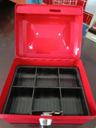 2 Cajas de seguridad metálica roja y azul