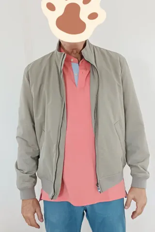 Cazadora hombre gabardina gris talla L