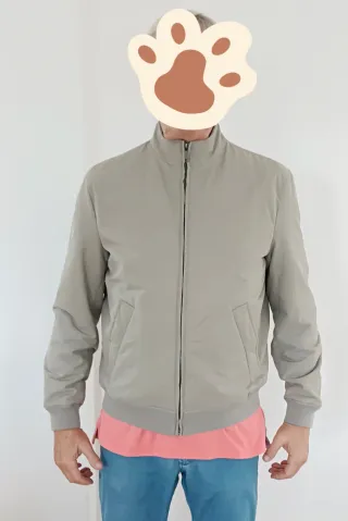 Cazadora hombre gabardina gris talla L