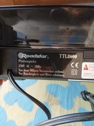 Tocadiscos Roadstar TTL-8600 Negro/Gris