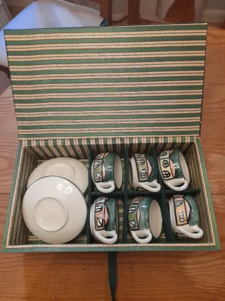 Juego 6 tazas café con platos Jordan