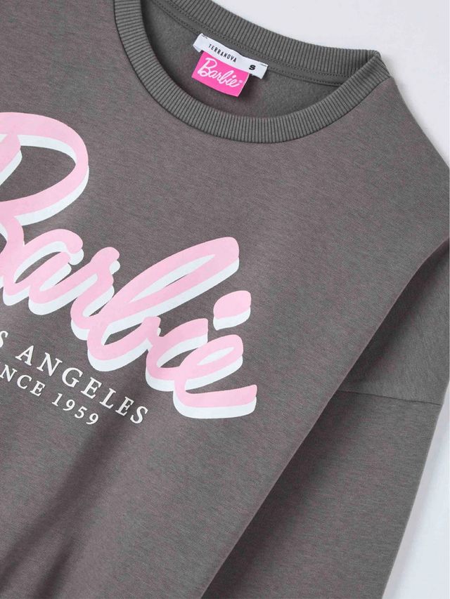 FELPA BARBIE GRIGIA E ROSA “BARBIE”