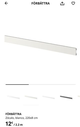 Zócalo blanco Forbättra Ikea 220x8 cm