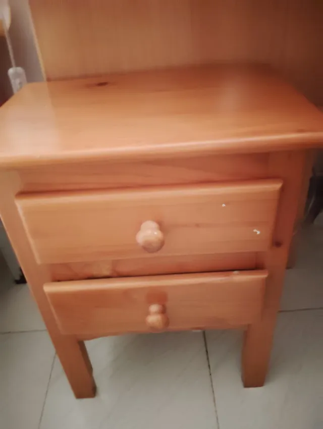 Pareja Mesitas Noche Pino Macizo