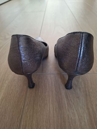 Scarpe décolleté tacco 5cm bronzo