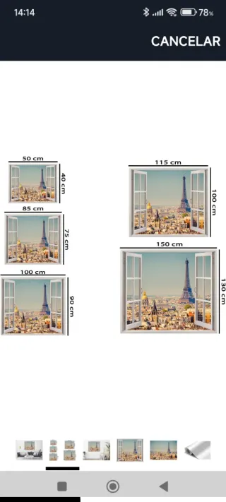 Vinilo 3D París 50x40