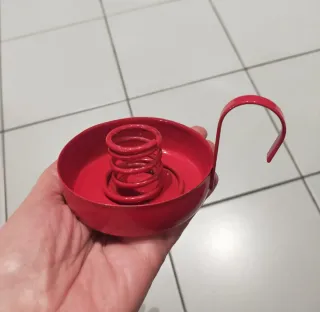 Portacandele rosso in metallo