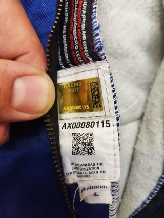 Mono Sparco Rally Azul Talla 54 Válido hasta 2032