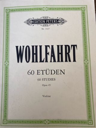 Partituras Wohlfahrt 60 Estudios Opus 45