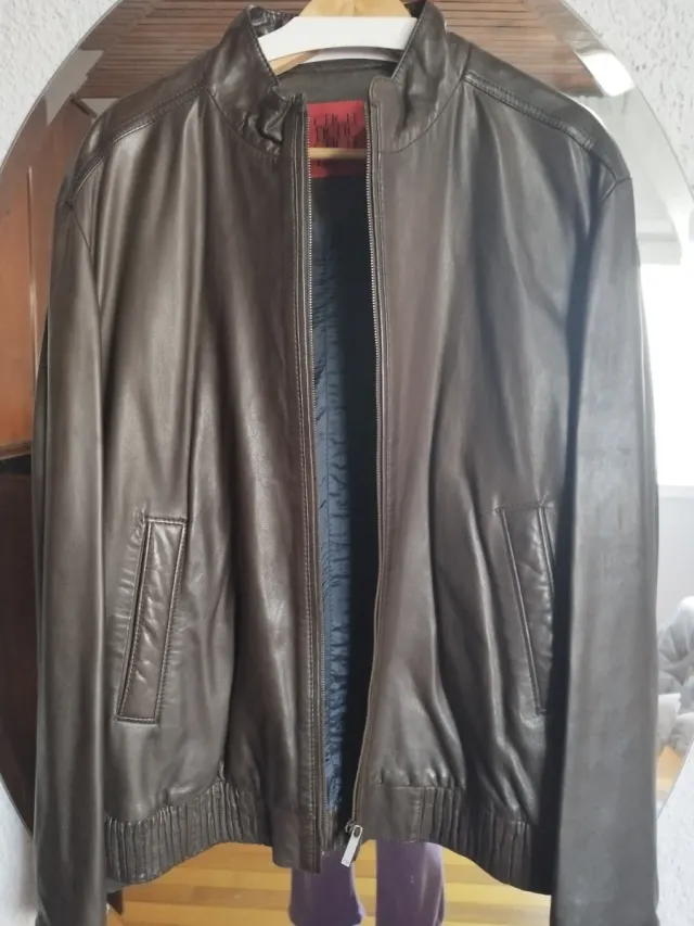 Cazadora Piel CH Carolina Herrera Marrón Hombre