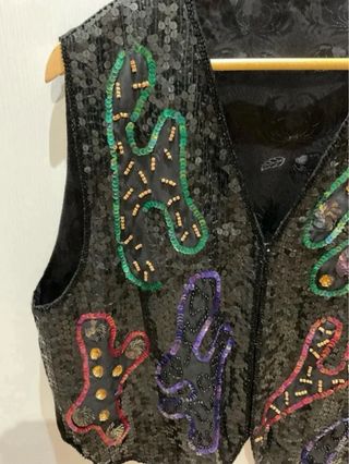 Gilet donna paillettes multicolor Vintage