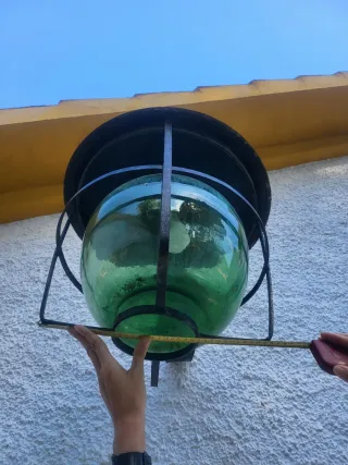 Farol exterior vintage verde rústico,hay 3