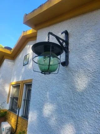 Farol exterior vintage verde rústico,hay 3